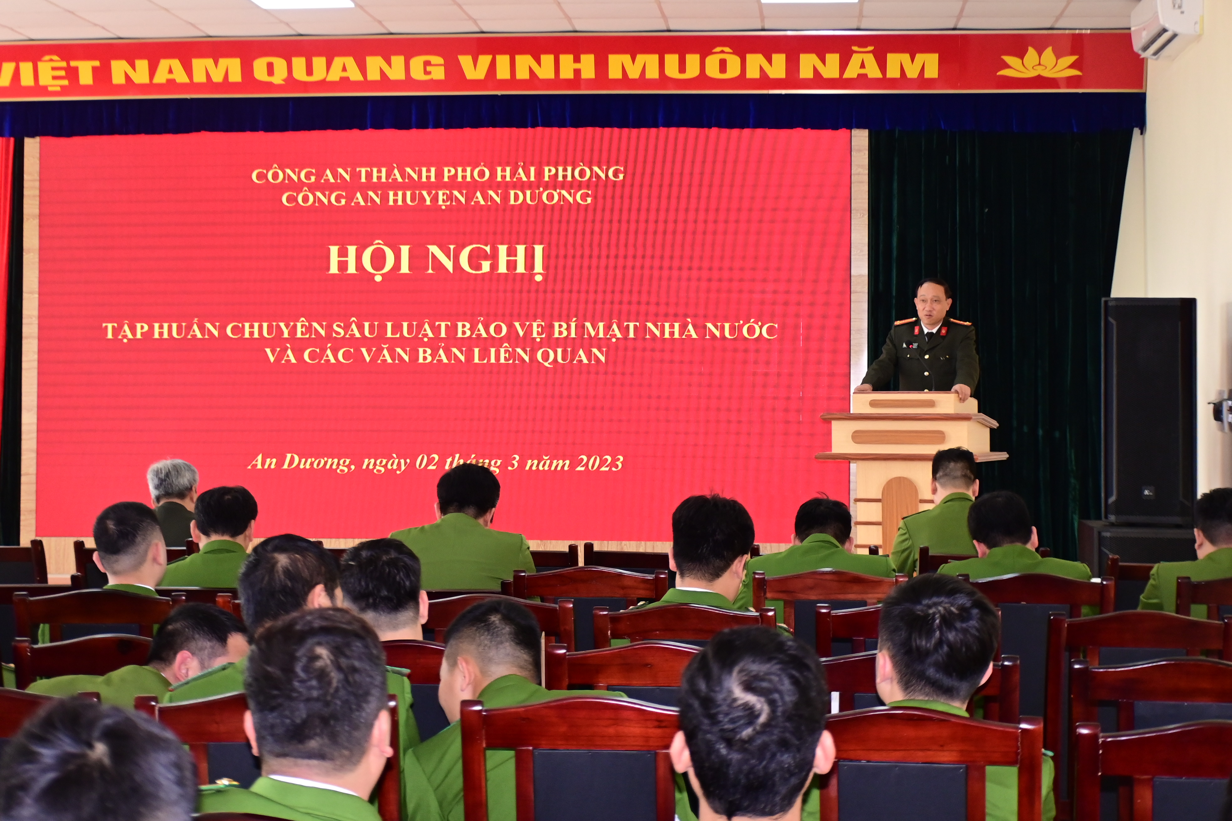 Công an huyện An Dương: Tập huấn chuyên sâu Luật bảo vệ bí mật nhà nước